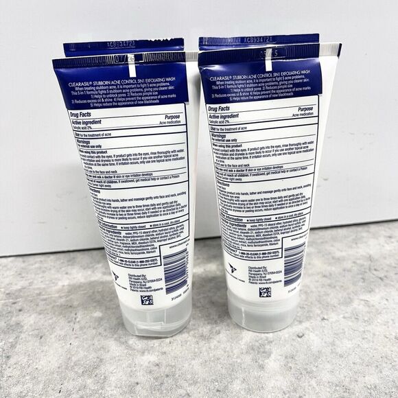 Clearasil Stubborn Acne Control 5 in 1 Exfoliating Wash 4 PACK - Picture 2 of 3